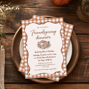 Invitation Dîner de Thanksgiving Friendsgiving à l'allure rus