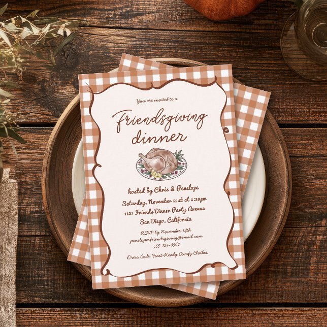 Invitation Dîner de Thanksgiving Friendsgiving à l'allure rus (Créateur téléchargé)