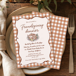 Invitation Dîner de Thanksgiving Friendsgiving à l'allure rus