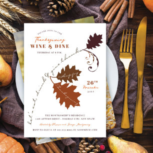 Invitation Dîner de Thanksgiving 'Manger, Boire & Rendre Grâc