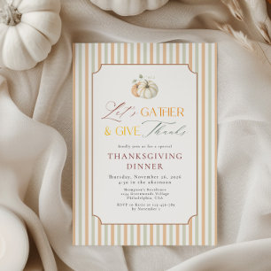 Invitation Dîner de Thanksgiving Préparatifs Automne Citrouil