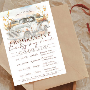 Invitation Dîner de Thanksgiving Progressif Camion Automne Ru