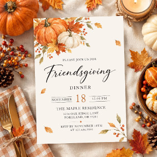 Invitation dîner de Thanksgiving Rustic Friendsgiving