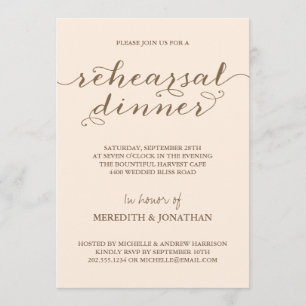 Invitation Dîner élégant de répétition