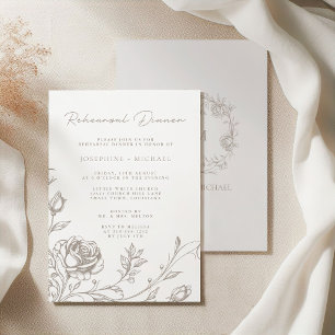 Invitation Dîner Élégant de Répétition de Mariage Vintage Sép