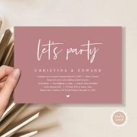 Dîner et danse mariage Elopement, Faisons la fête