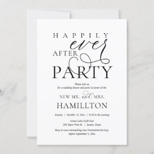 Invitation Dîner et fête de mariage après le bonheur éternel