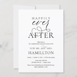 Invitation Dîner et fête de mariage après le mariage et pour 