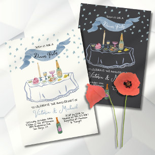 Invitation Dîner fantaisiste dessiné à la main