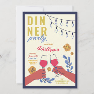 Invitation Diner Fête Amis Anniversaire Dîner Dîner Dégustati