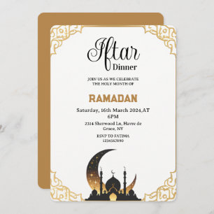 Invitation Dîner iftar beige Ramadan 2025