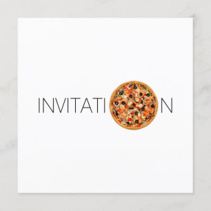 Invitation Dîner Italien Déjeuner Chef Pizza Restaurant