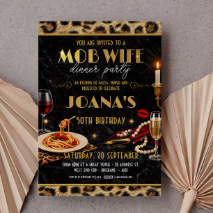 Invitation Dîner Italien Glam Soirée d'anniversaire de la fem