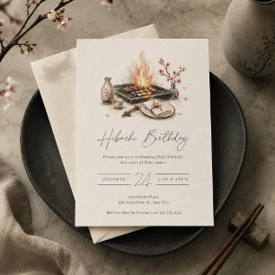 Invitation Dîner japonais Hibachi Fête d'anniversaire Barbecu