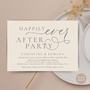 Invitation Dîner mariage Elopement, Heureusement Jamais Après