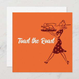 Invitation Dîner Orange Retro Thanksgiving