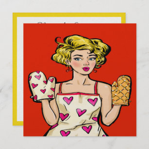 Invitation Dîner Pop Art / Cuisine / Événement alimentaire In