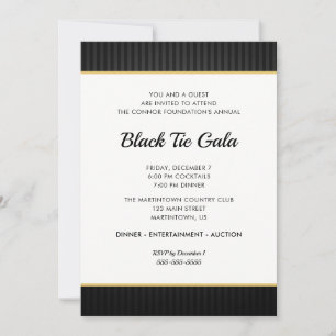Invitation Dîner professionnel de gala en tenue de soirée