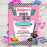 Invitation Diner Retro 1950 fêtes d'anniversaire Sock Hop Des<br><div class="desc">Fêtez votre prochain anniversaire spécial dans le thème intemporel du dîner des années 1950. Ne cherchez pas plus loin que ce rose, turquoise avec motif à carreaux et un hamburger, soda et frites (ou remplacez-le par la boîte à juke dans l'option "Cliquez pour customiser plus loin"). Voir mes autres annonces...</div>