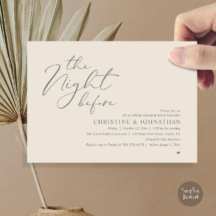 Invitation Dîner Romantique la Veille de la Répétition de Mar