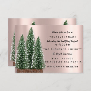 Invitation Dîner Rose fêté Noël