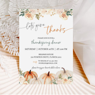 Invitation Dîner Russe Citrouille Thanksgiving