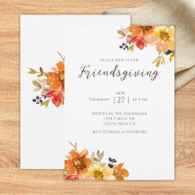 Dîner Rustique Floral Friendsgiving 