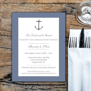 Invitation Dîner simple de répétition d'Ancres nautiques Dust