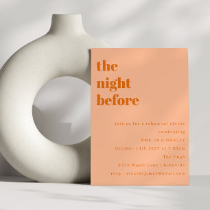 Invitation Dîner simple de répétition Gras Minimaliste