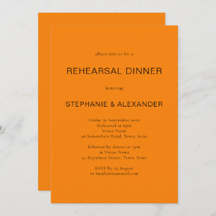 Invitation Dîner simple Orange d'automne