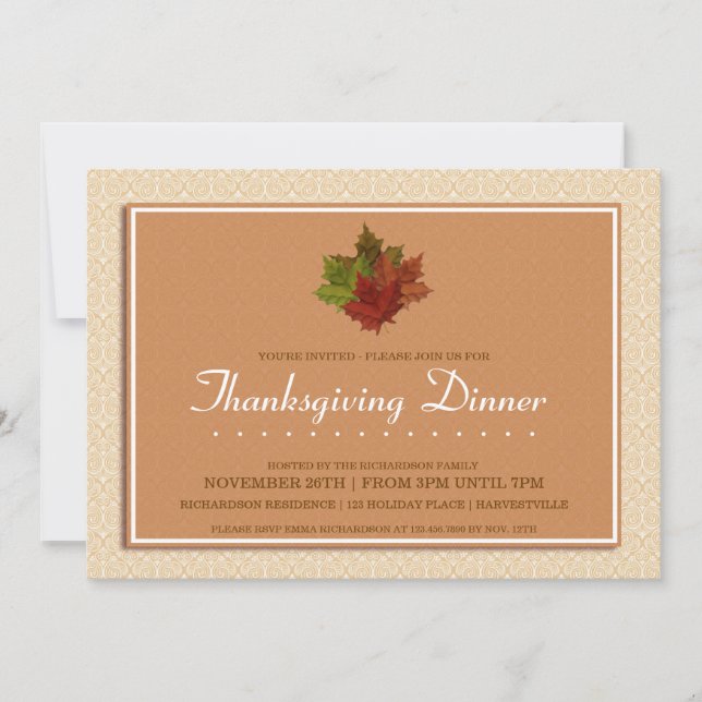 Invitation Dîner Thanksgiving (Devant)
