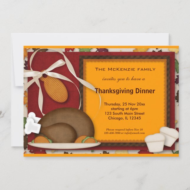 Invitation Dîner Thanksgiving (Devant)