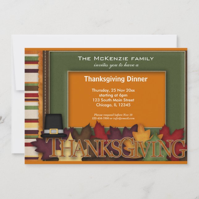 Invitation Dîner Thanksgiving (Devant)