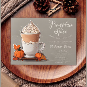 Invitation Dîner Thanksgiving citrouille Spice Coffee