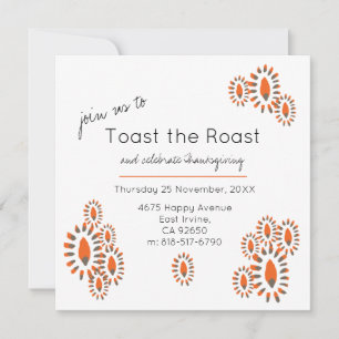 Invitation Dîner Thanksgiving moderne rôti