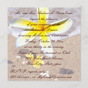 Invitation Dîner tropical de répétition de mariage de plage