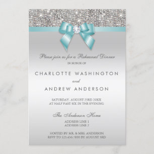 Invitation Dîner turquoise de répétition de mariage d'arc de