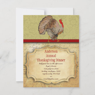 Invitation Dîner vintage traditionnel turc Thanksgiving