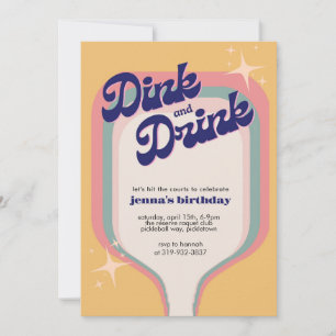 Invitation Dink and Drink Pickleball Anniversaire, Pickle Bal