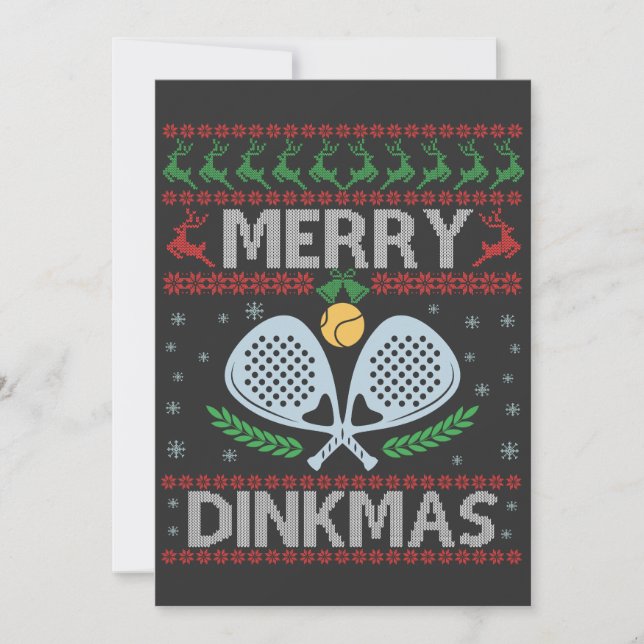 Invitation Dinkmas Dinkmas moche Sweat de Noël Pickleball (Devant)