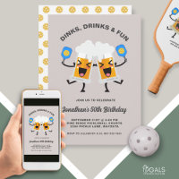 Dinks & Boissons Beer Mugs Pickleball fête d'anniv