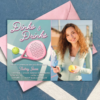 Invitation Dinks et Boissons - Anniversaire Pickleball avec P