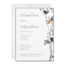 Dinner Dusty Blue Beige Botanical Modern Wedding