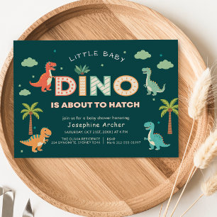 Invitation Dino à l'approche de l'éclosion Fête prénatale de 