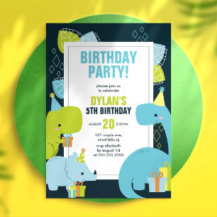 Invitation Dino Anniversaire de enfant Party