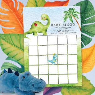 Invitation Dino Delight Baby shower Bingo Jeu