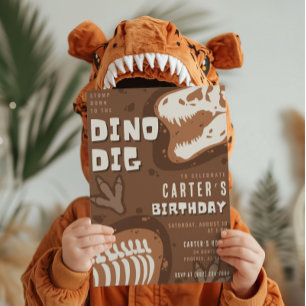 Invitation Dino Dig Dinosaur Excavation Anniversaire