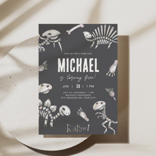 Invitation Dino Dig Thème Anniversaire (Créateur téléchargé)