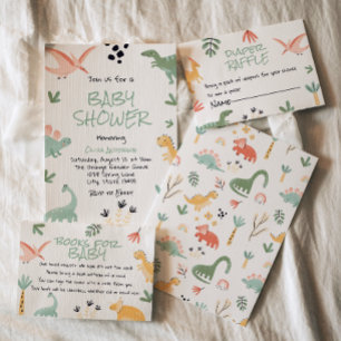 Invitation Dino Dinosaur Little Dino dans le Baby shower du c