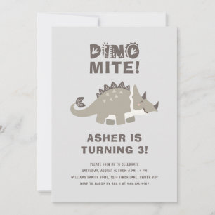Invitation Dino Mite Dinosaur fête d'anniversaire